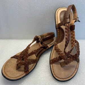 Born Brown Braided Sandals